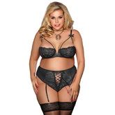 Plus Size Lace garter set