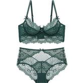 Ultra-thin Non-cotton Padded High Waist Bra Set
