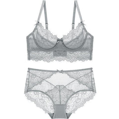 Ultra-thin Non-cotton Padded High Waist Bra Set