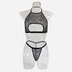 Leopard-print Lingerie With Lace And Mesh
