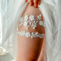 Say I Do Bridal Garters With Elastic Thigh Rings