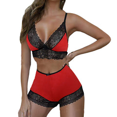 Leopard Lace Stitching Two-piece Short set